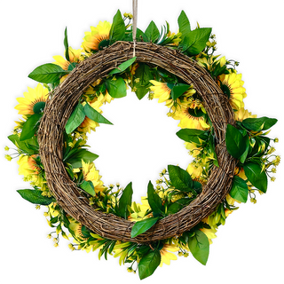 Sunflower Wreath for Front Door or Home, 20 Inches