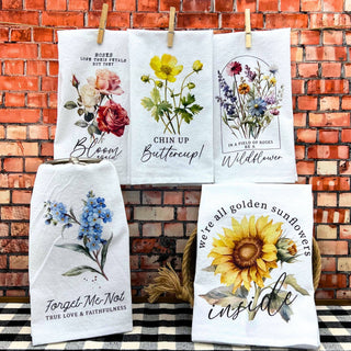 In A Field Of Roses Be A Wildflower Tea Towels Spring
