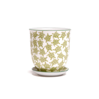 Liberte  Indoor plant pots with drainage 3 & 5 inch planter: Blue Leaves / 4.25"