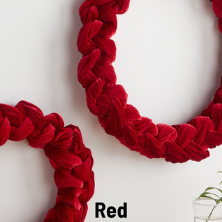 Woven Velvet Wreath, Entry Way, Christmas 2025, Hanukkah: Large Red