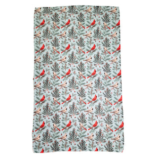 Vintage Cardinal Waffle Kitchen Towel With Hanging Loop
