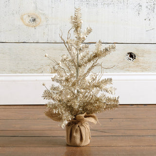 Small Champagne Tinsel Tree