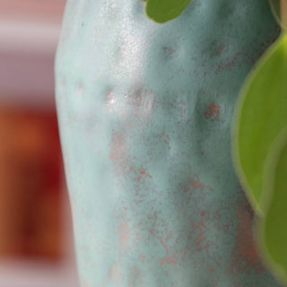 Turquoise Copper Finish Metal Decorative Vase