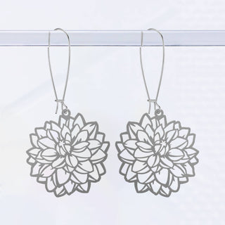 Dahlia Flower Earrings: Gold / Short Ear Wires