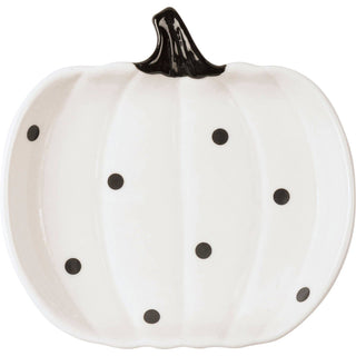 Black & White Dot Pumpkins Plate Set