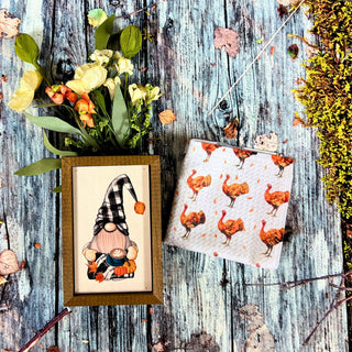 Turkey Pattern Fall Waffle Washcloths - Fall Decor