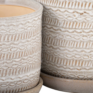 8" Ivory Round Tribal With Saucer