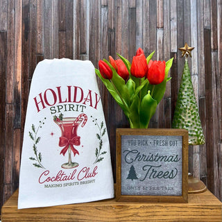 Holiday Spirit Cocktail Club Christmas Tea Towels