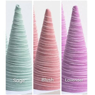 Cones Velvet Small, Elegant Bookshelf Tree Decor, Mantel: Silver