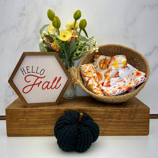 Turkey Pattern Fall Waffle Washcloths - Fall Decor