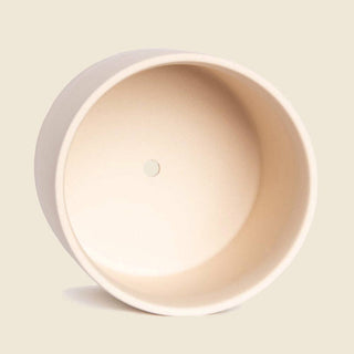 Medium Beige Pot with Saucer