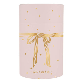 Gold Foil Stemless Wine Glass - Lilac Bow: 17oz, 4.5" H