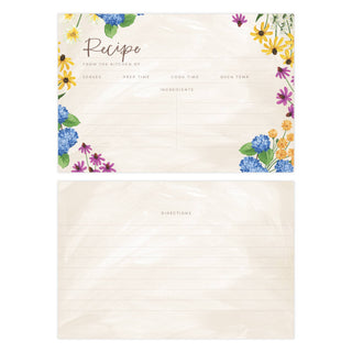 Vintage Blooms Floral Recipe Cards