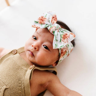 Baby Bling® Fall Printed Knot soft nylon headband: Marigold