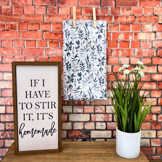 Blue Floral Luxe Hand Towel With Hanging Loop