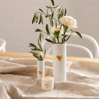 Love Heart Tealight Holders - Set of 2: Gold
