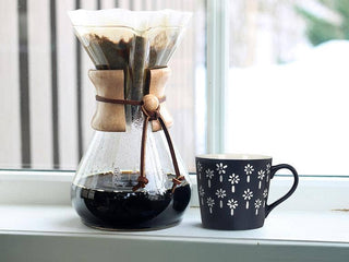 Graphic Mini Flowers Mug-Navy-3.5"H(13oz)