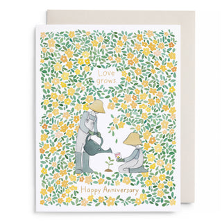 Yellow Garden Anniversary Greeting Card