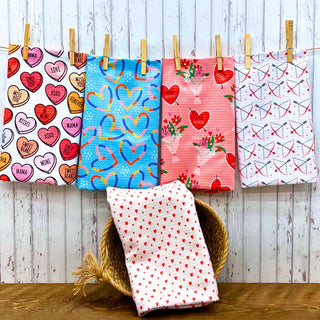 Be My Valentine Flowers Waffle Weave Towels - Home Decor