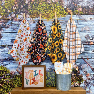 Fall Sunflowers Waffle Washcloths - Fall Decor