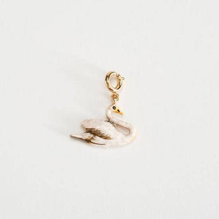 Enamel Swan Charm - Pouch
