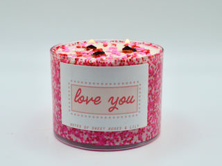 Love You - 3 Wick Valentine's Day Candle - 15 oz Soy Candle