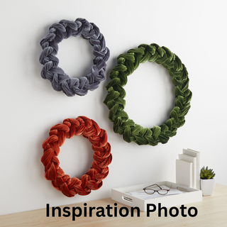 Woven Velvet Wreath, Entry Way, Christmas 2025, Hanukkah: Small Red