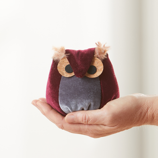 Whimsical velvet owls, charming owl enthusiastic, nature: Teal Owl