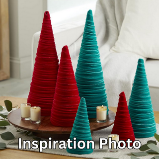 Trees Velvet Medium, Christmas 2025 Tabletop, Gift for: Light Ivory