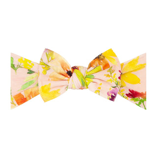Baby Bling® Printed Knot soft nylon headband: Pink Rose