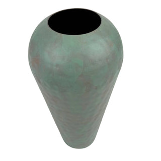 Turquoise Copper Finish Metal Decorative Vase