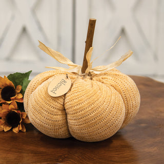 Light Orange Blessed Sweater Pumpkin - 7.5" dia.