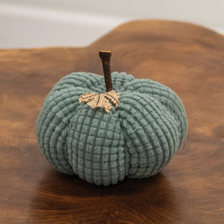 Teal Waffle Weave Pumpkin, Small
