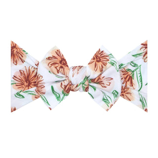 Baby Bling® Fall Printed Knot soft nylon headband: Saffron
