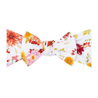 Baby Bling® Fall Printed Knot soft nylon headband: Marigold