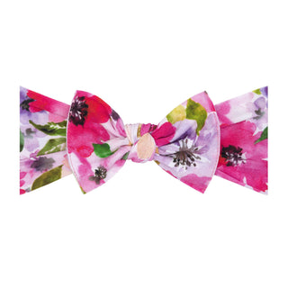 Baby Bling® Printed Knot soft nylon headband: Pink Rose