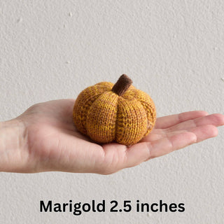 Cozy Knit Pumpkins, variegated yarns, unique autumn colors: 4 inch Sunset