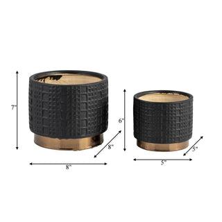 6" Black Ceramic Raised Mesh
