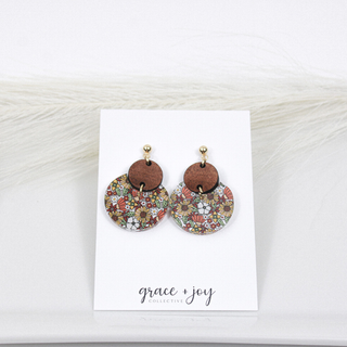 70's Retro flower Dangle Earrings, Fall sunflower earrings