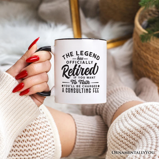 Retirement Consulting Fee Personalized Mug, Funny Officially Retired Gift with Custom Name: White - Black / Non-Custom