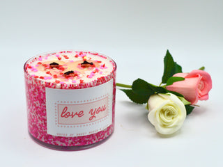 Love You - 3 Wick Valentine's Day Candle - 15 oz Soy Candle