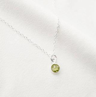 Tiny Moonstone Gemstone on Sterling Silver Necklace (Cira): Moonstone / 18" Satellite chain