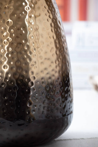 Hammered Ombre Bronze Aluminum Metal Vase 12in