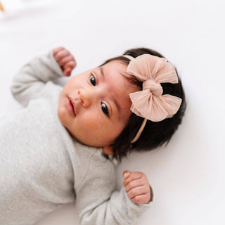 Baby Bling® Tulle Baby FAB® Skinny soft tulle bow headband: Pleated Blush