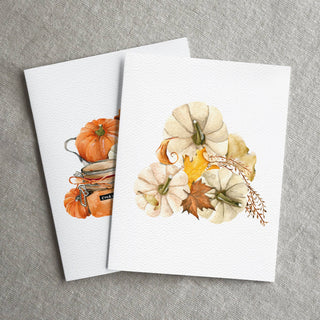 Boxed Set of 10 Pumpkin Greeting Cards, Autumn, Halloween