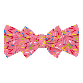 Baby Bling® Printed Knot soft nylon headband: Pink Rose
