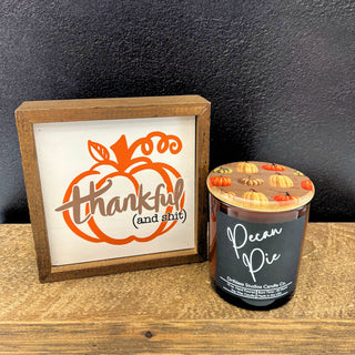 Gray Pumpkin Fall Decor Candles - Soy Wax Candle: Autumn Orchard