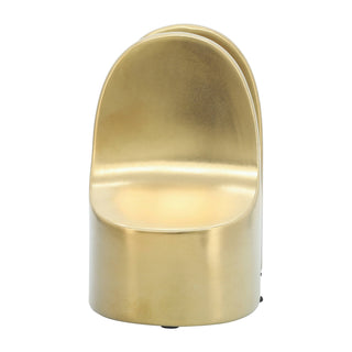 Bookends Set of 2 - Gold Ceramic Contemporary, 6 in.