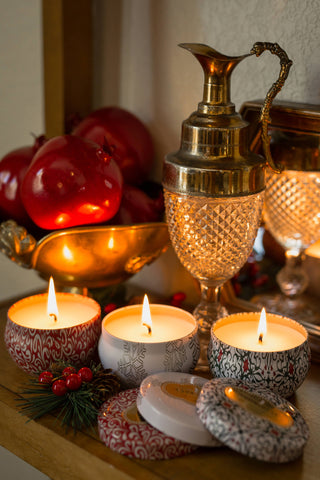 Holiday Trio Set of three 4 oz Candle Travel Tins