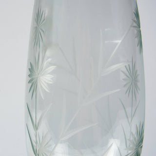 Etched Floral Wine Glass